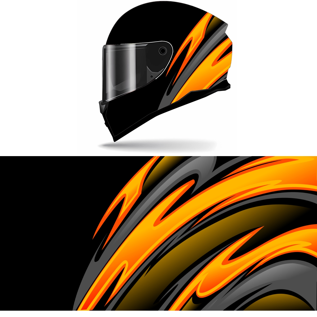 Motorcycle Gear Yellow - Абстрактная желтая изогнутая полная наклейка на