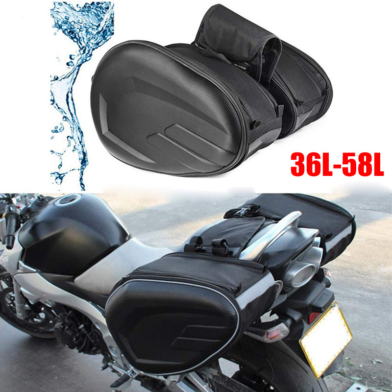 Motorcycle Gear Warehouse - Черные седельные сумки для мотоцикла 36-58L,